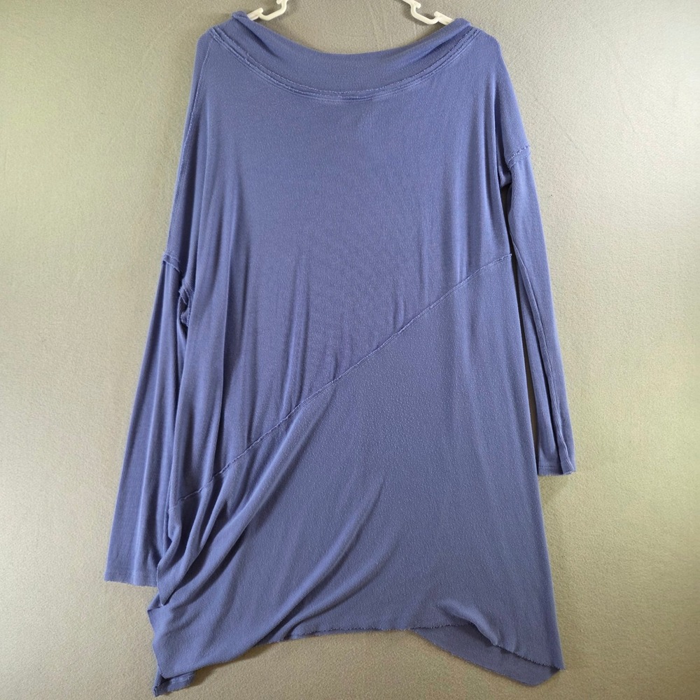 We The Free People Periwinkle Purple Ribbed Asymmetrical Tunic Top Yoga Lounge M - Picture 5 of 6